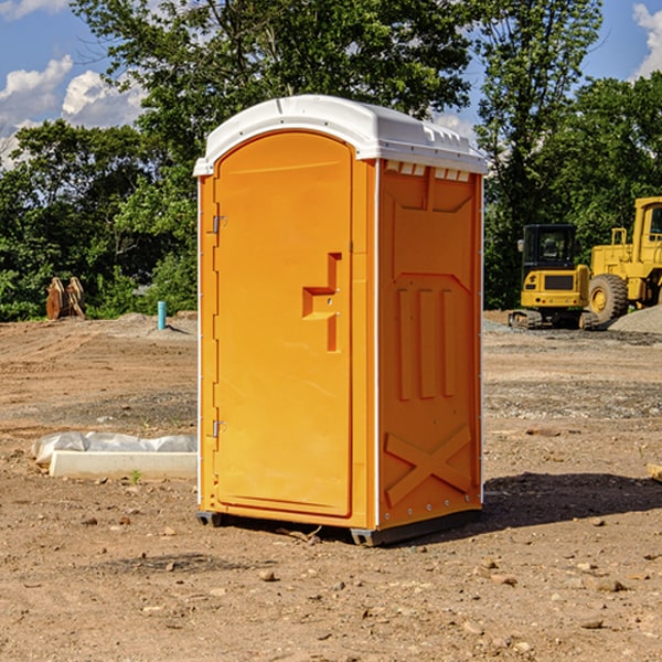 how often are the portable restrooms cleaned and serviced during a rental period in Caddo Mills